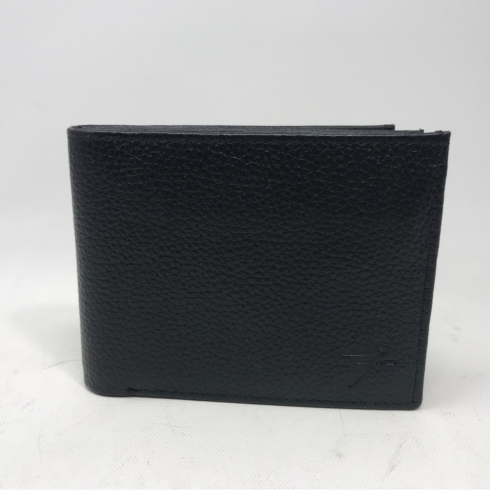 Velasca Purtafoj Calfskin Leather Wallet, 4.33" x 3.74" - Black